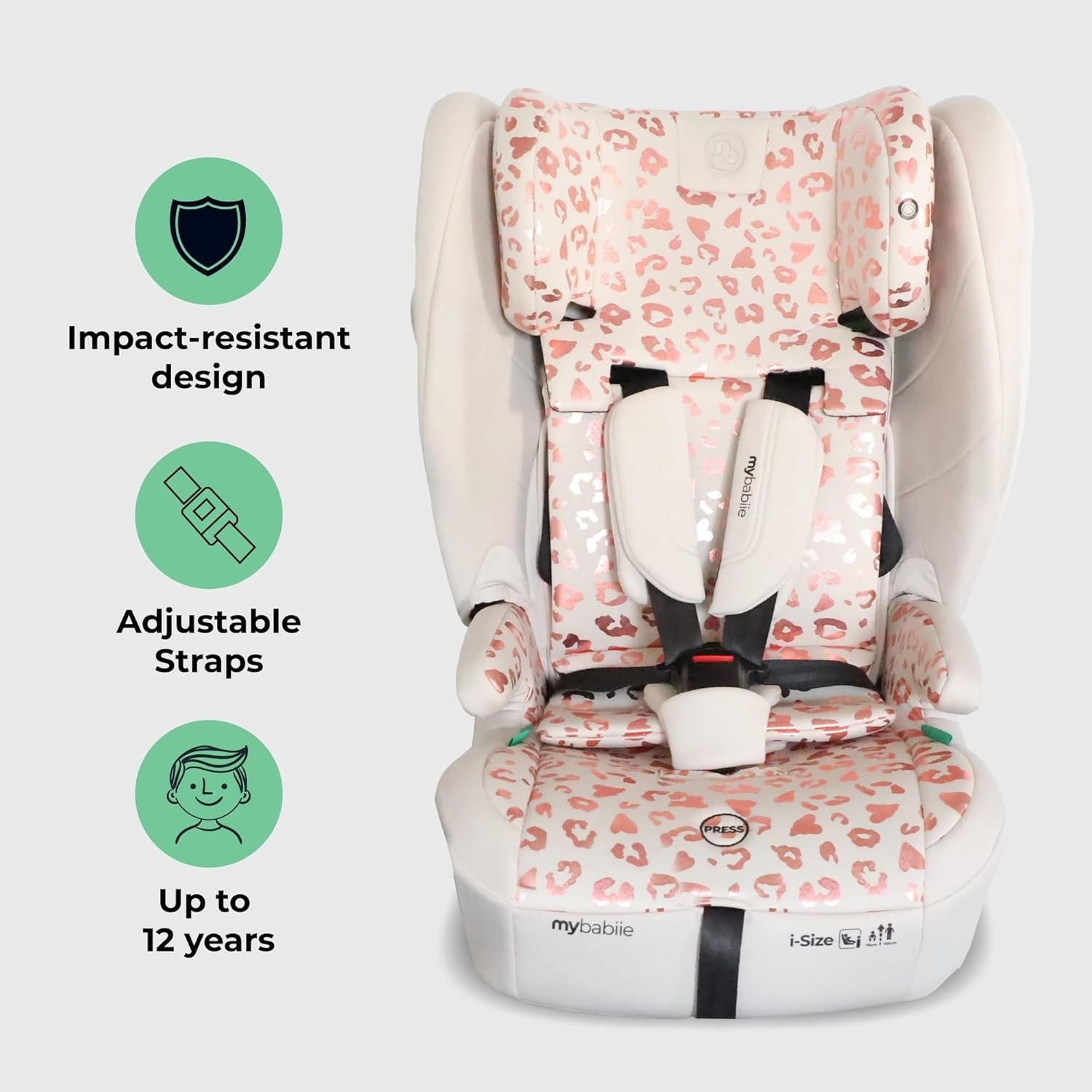 ISOFIX Toddler to Booster Car Seat i-Size Foldable Tether 15m–12Y
