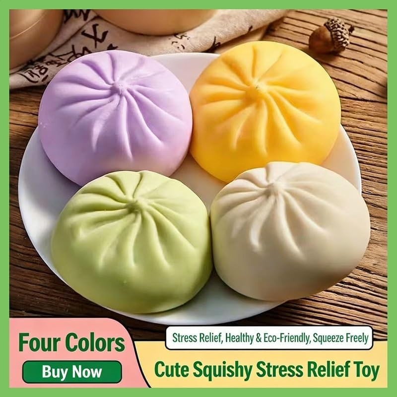 Giant Dumpling Squishy Stress Ball Slow Rising Rainbow Fidget Toy