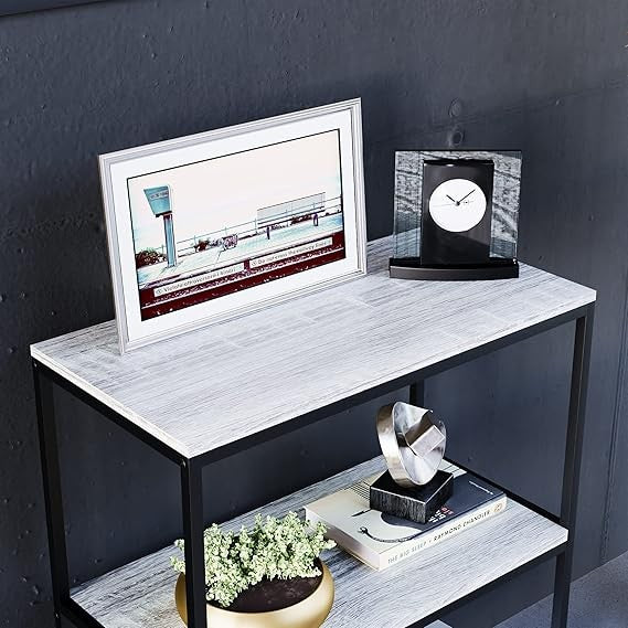 Modern Industrial 3 Tier Shelving Unit – Grey Metal Bookcase Storage Rack