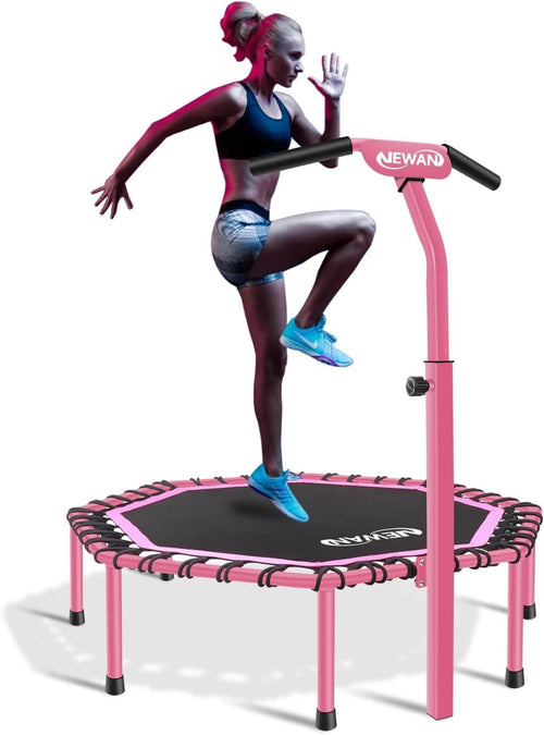 48in Pro Silent Rebounder Trampoline Adjustable Handle Indoor Fitness