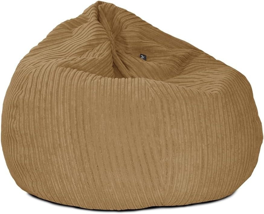 Large Corduroy Bean Bag Chair with Filling - Machine Washable, Durable