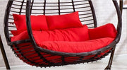 Outdoor Double Hanging Egg Chair 2 Seater Rattan Swing Hammock Waterproof