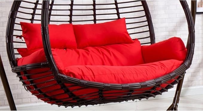 Outdoor Double Hanging Egg Chair 2 Seater Rattan Swing Hammock Waterproof
