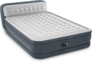 Queen Inflatable Air Bed w/ Headboard Built-In Pump Durable PVC