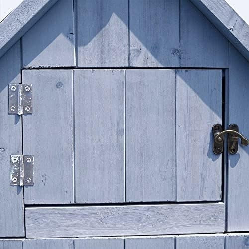 Outdoor Wooden Garden Tool Shed Waterproof Storage Cabinet with Shelves Lockable
