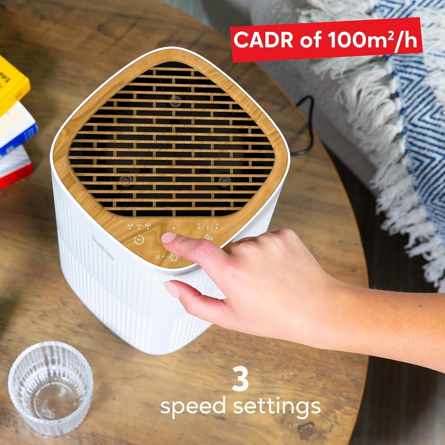 Mini Air Purifier CADR 100m³/h Bedroom Allergy Odor LED Aroma