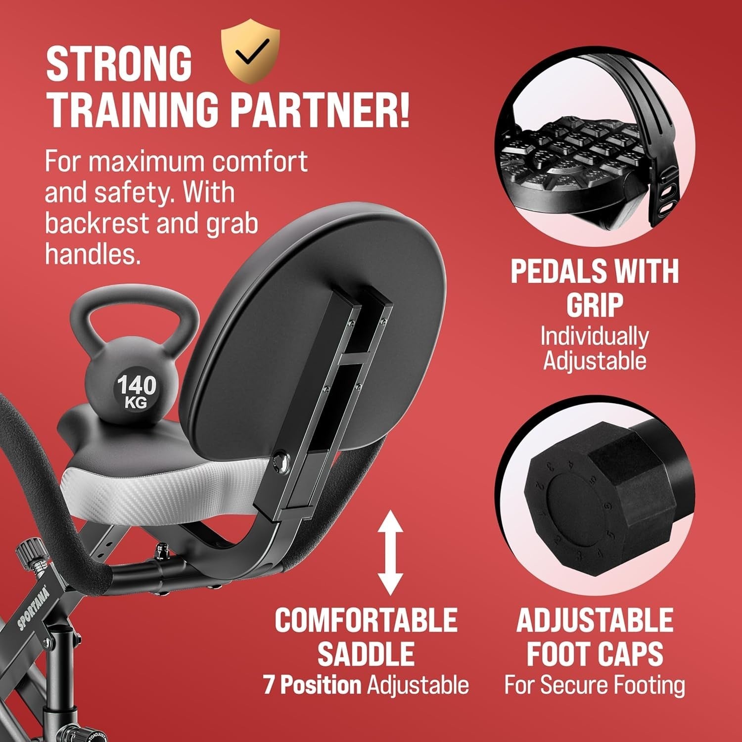 3-in-1 Folding Exercise Bike w/ 10-Level Magnetic Resistance & Fitness Bands