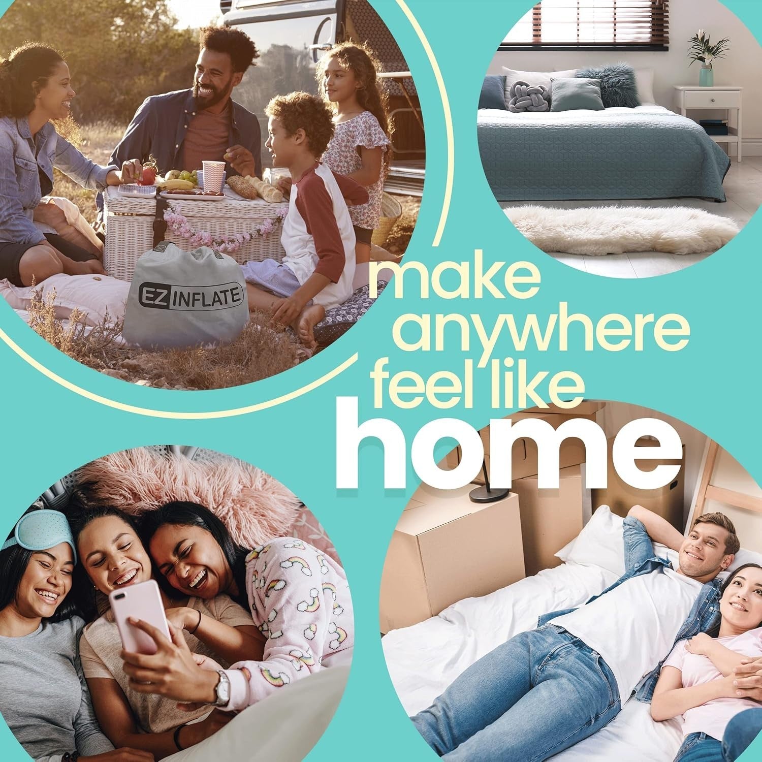 Double-High Twin Air Mattress with Built-in Pump & Flocked Top