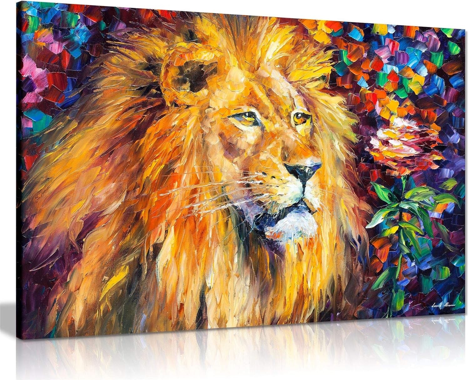 Abstract Lion Canvas Wall Art Animal Picture Print Home Decor 12x8