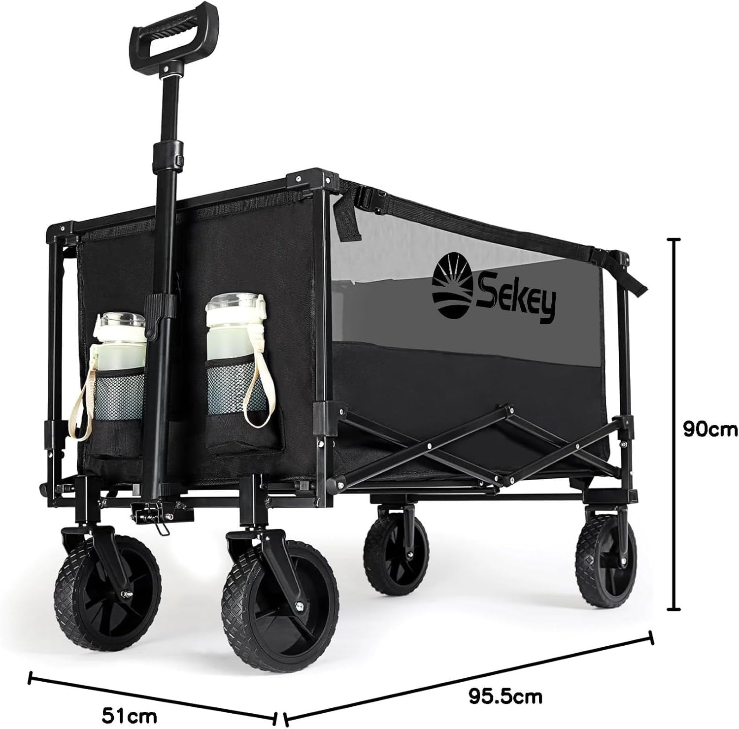 Heavy Duty Folding Festival Trolley with Brake 330lb All Terrain Camping Cart