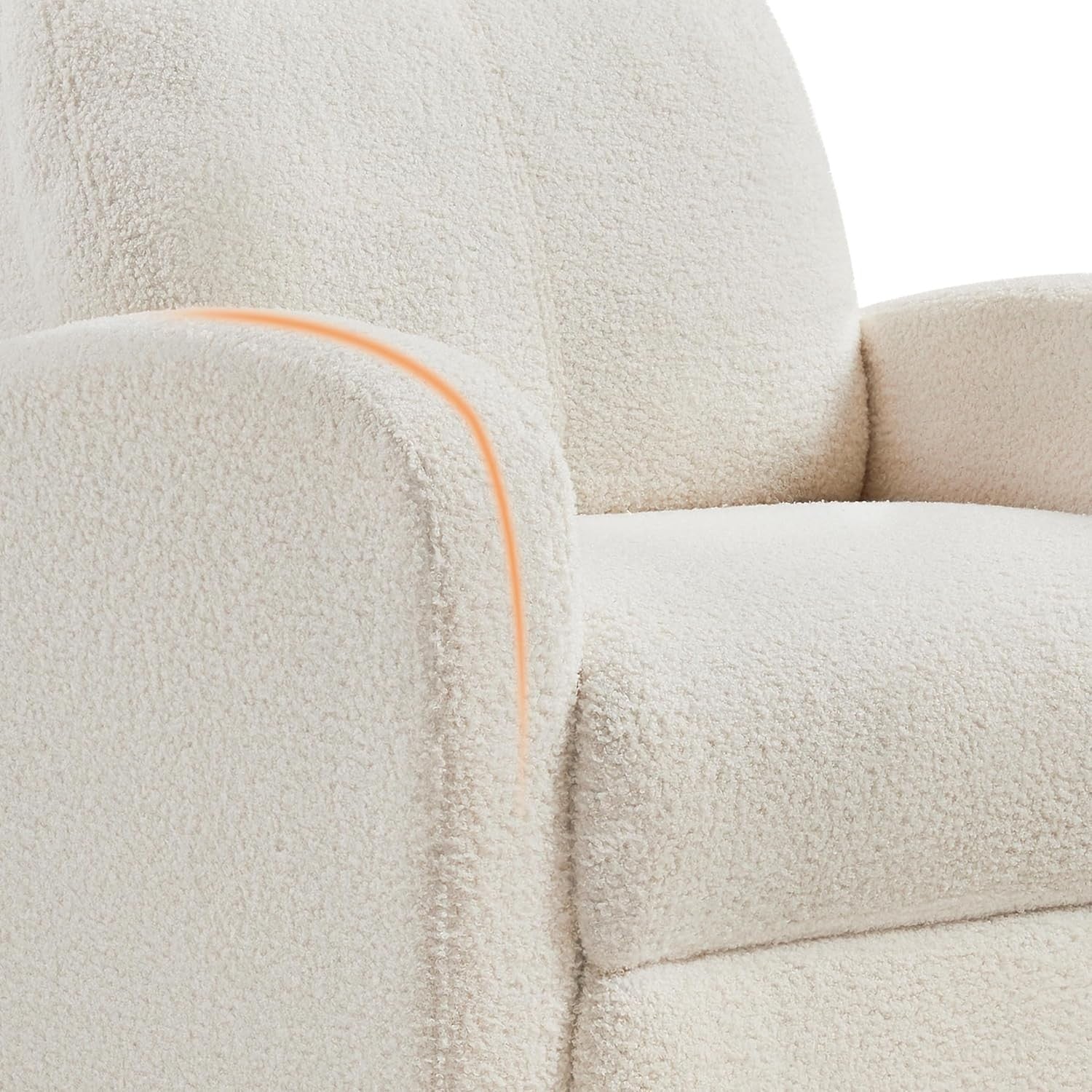 Ivory Boucle Recliner Armchair Sofa Lounge Chair Soft Adjustable Seat