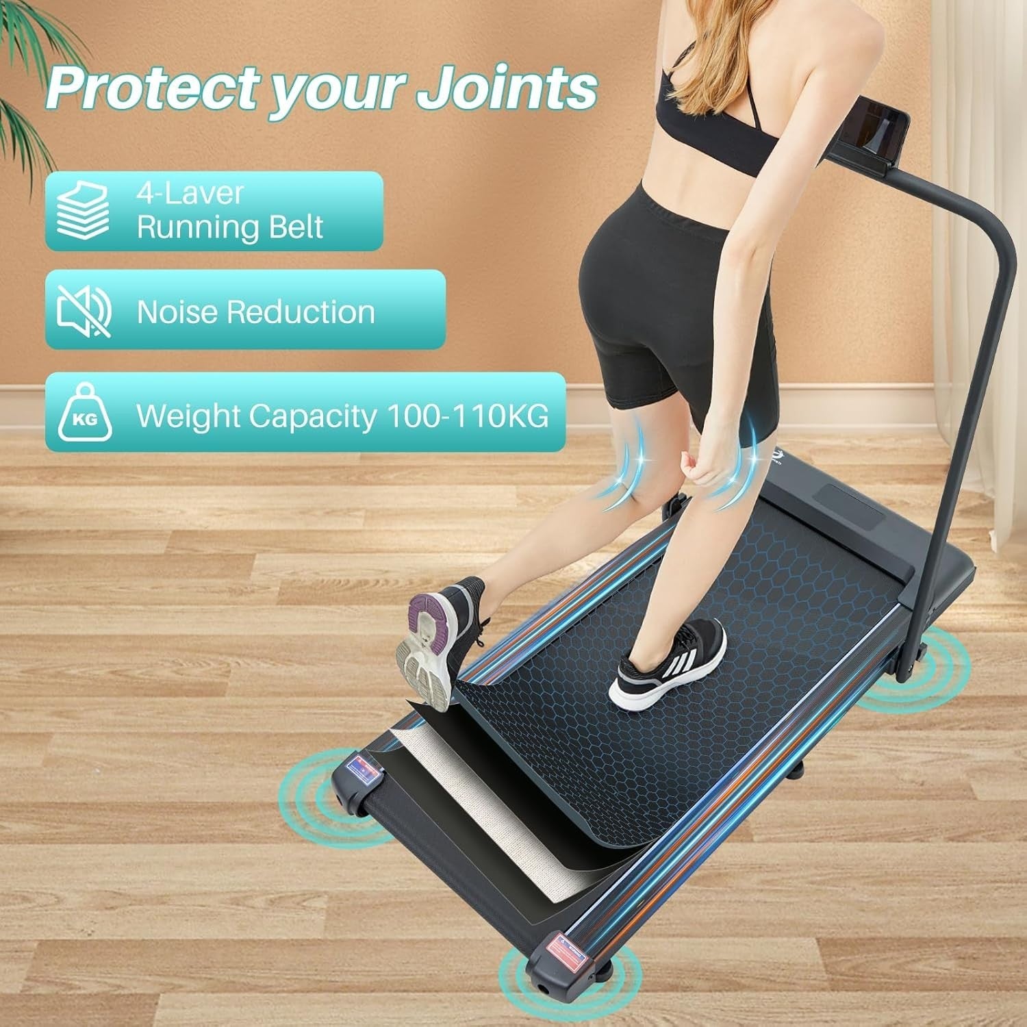 Under Desk Treadmill 2.0HP Walking Pad Remote LED 1–10km/h Slim Home Office