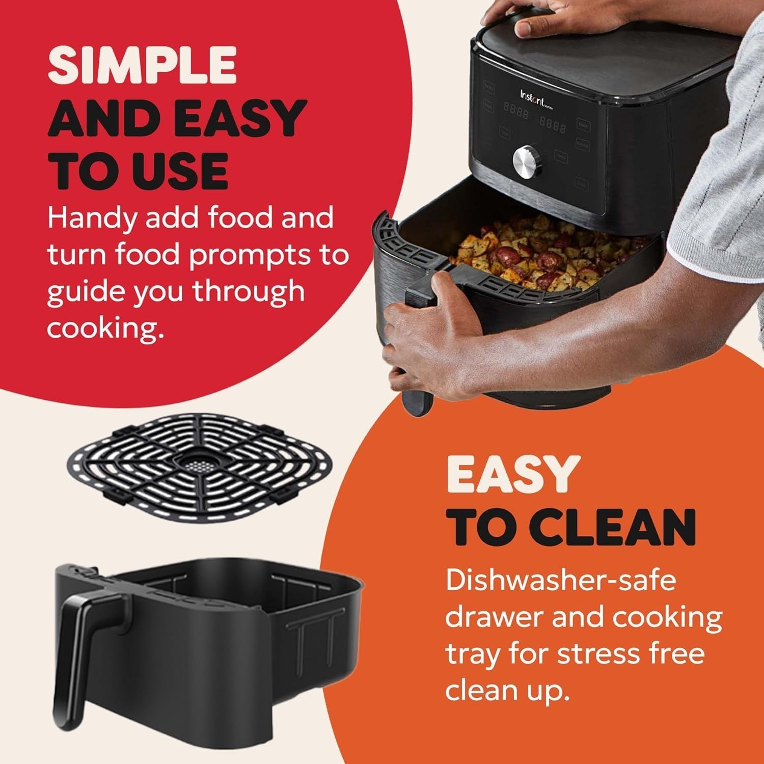 5.7L Digital Air Fryer | 4 Smart Programs | ClearCook Window | Fast & Energy