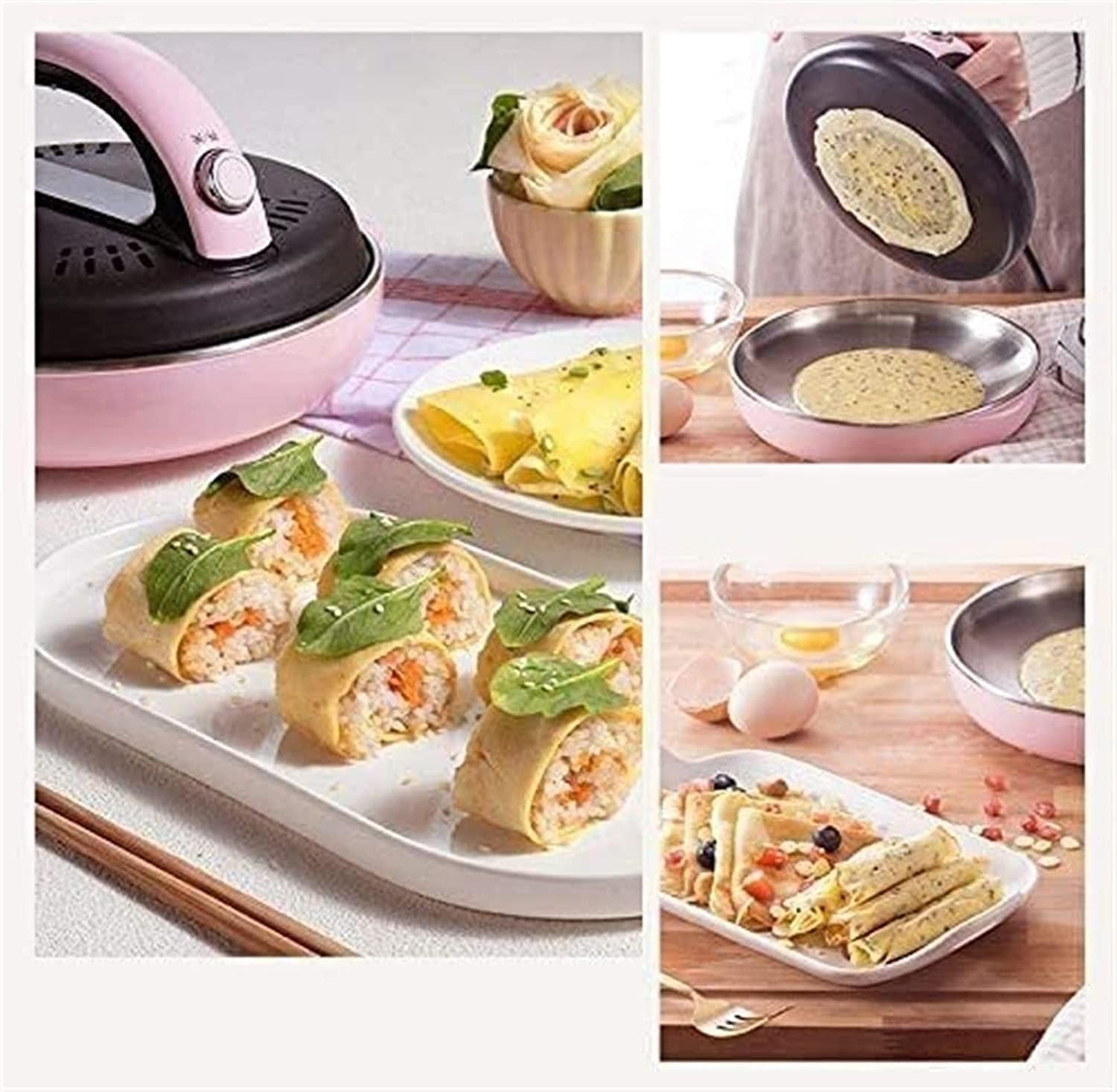 Cordless Electric Crepe Maker 1000W Non-Stick 8in Portable Pancake Griddle
