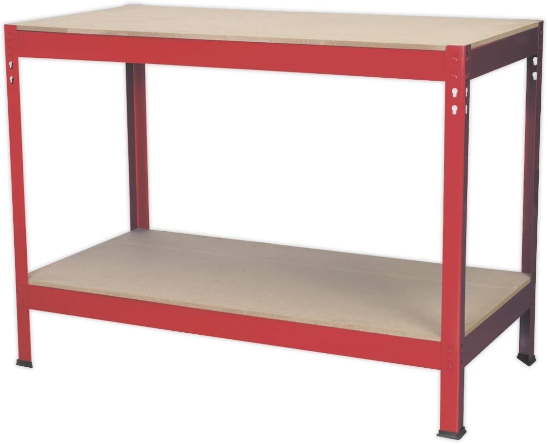 Steel Workbench 1.2m Wooden Top Clip-Together Assembly 100kg Capacity