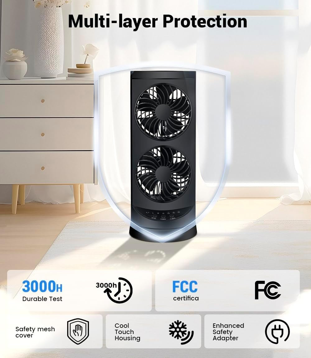 42-Inch Tower Fan – Quiet Oscillating Cooling Fan w/ Remote Timer & LED Display