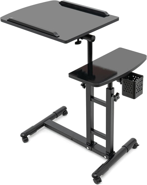 Adjustable Tattoo Table Rolling Workstation Dual Tray with Arm Rest Stand