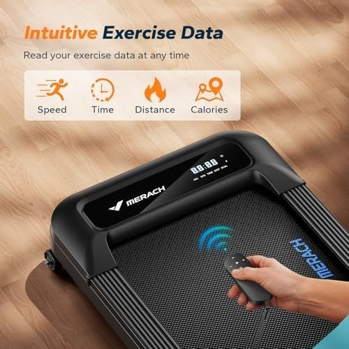 MERACH Auto-Incline Walking Pad 9%, 2.5HP Quiet Under-Desk Treadmill Home
