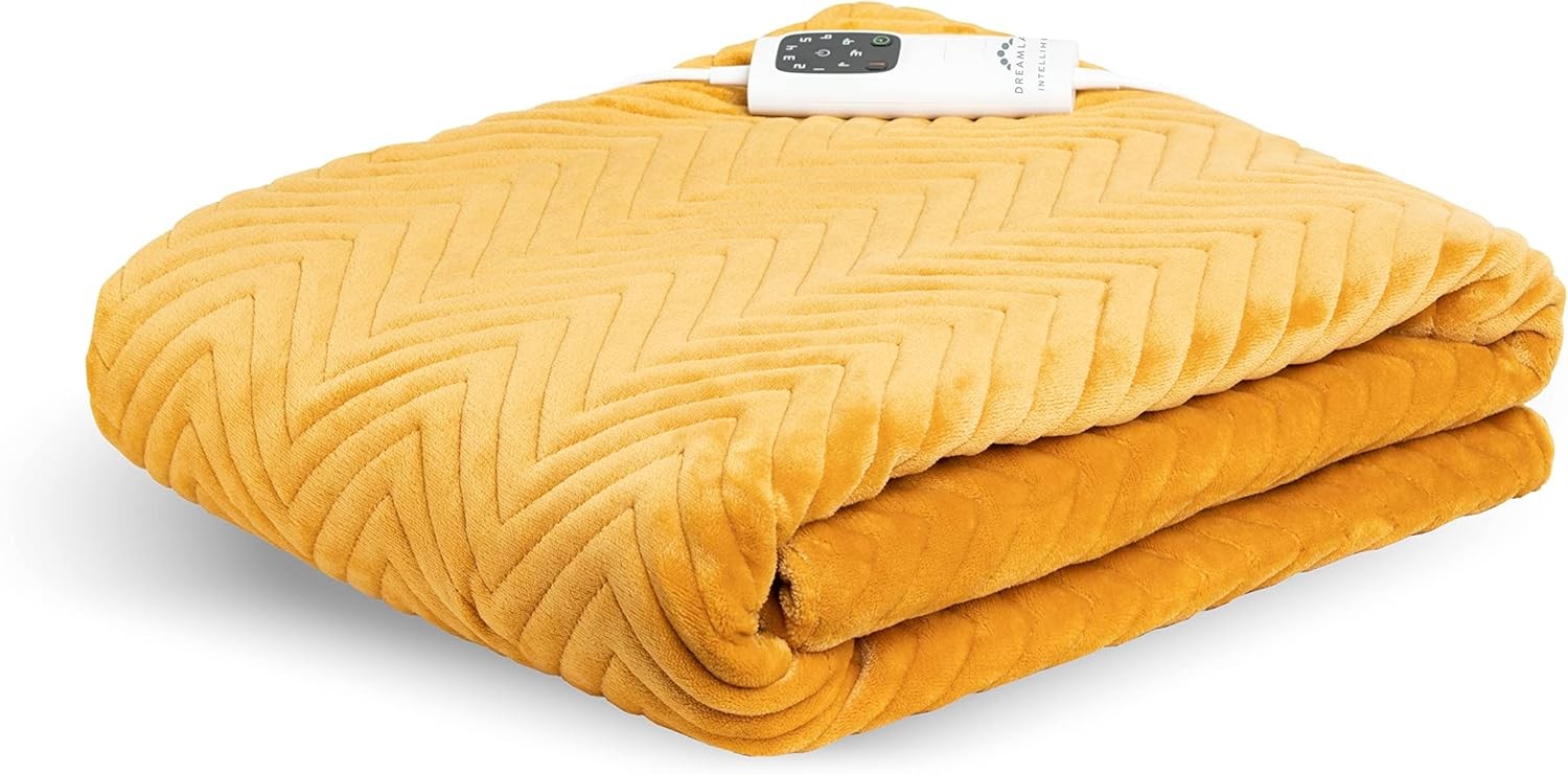 Electric Heated Throw Blanket Velvet Quilted Fast Heat Timer 160x120cm