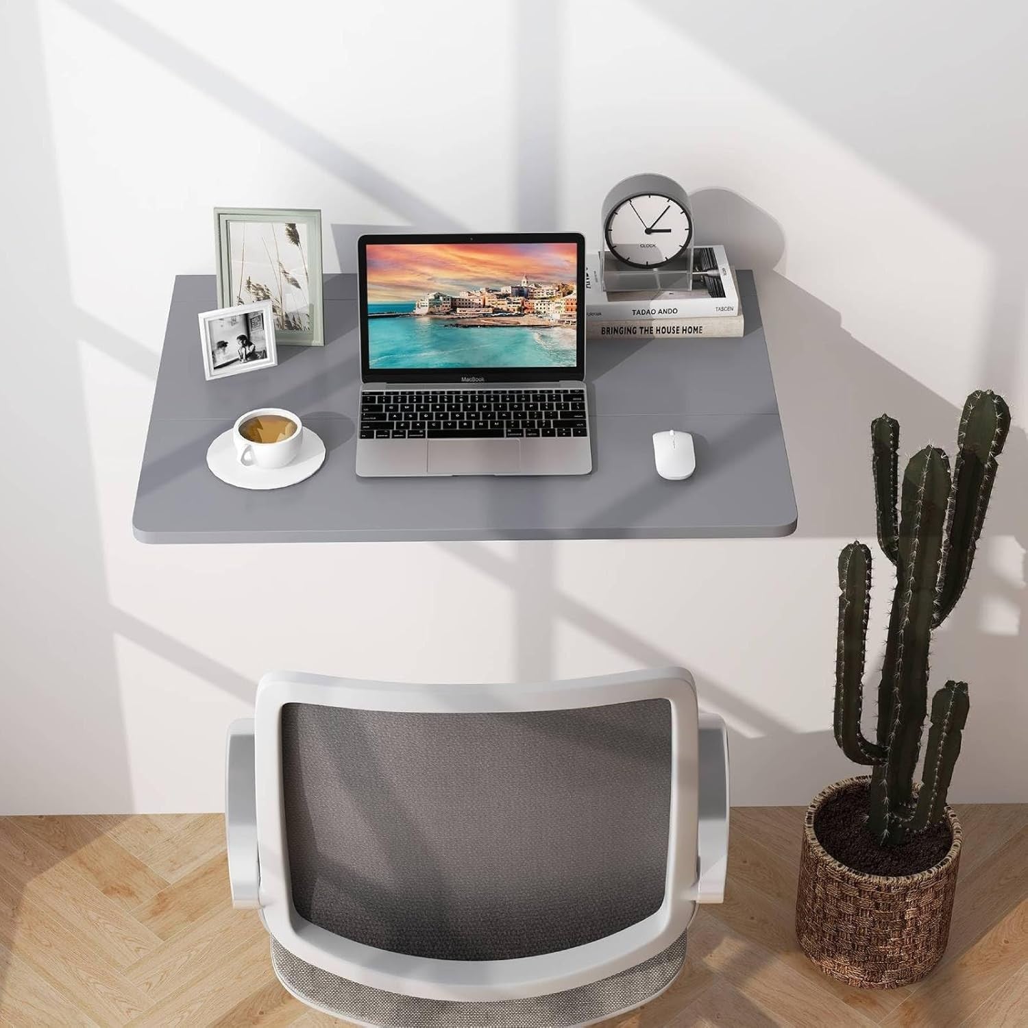 Wall Mounted Folding Desk Drop Leaf Laptop Table Space Saving Home Office