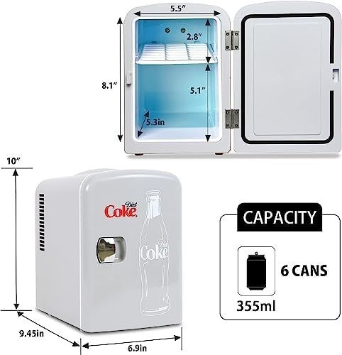 4L Mini Fridge Portable Cooler Warmer Table Top Drinks Skincare Grey