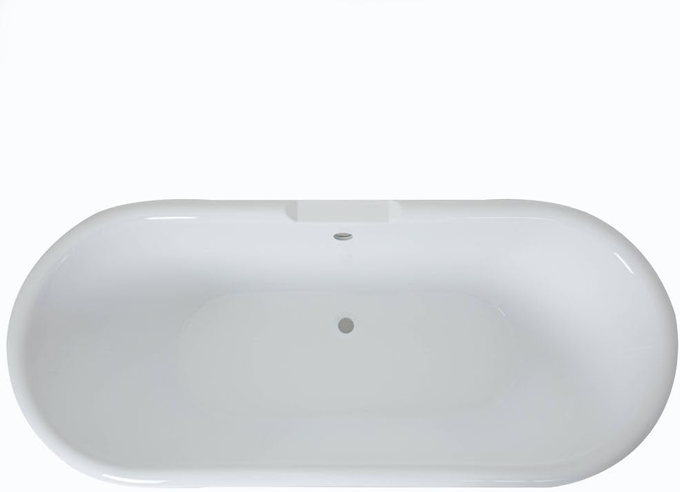 White Double Ended Roll Top Bath 1795x785mm Freestanding Gold Claw Feet
