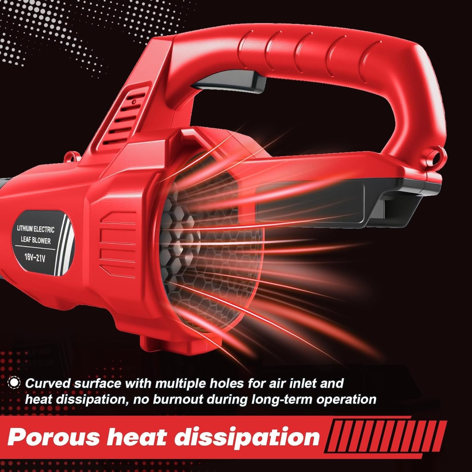 18V Cordless Leaf Blower Turbo Boost 33m/s Variable Speed Garden Tool