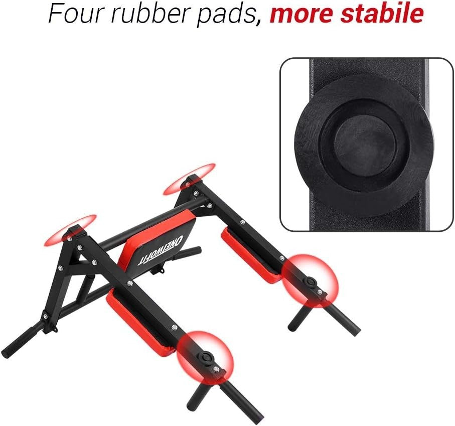 Wall-Mounted Pull Up Bar & Dip Station – Foam Cushions Home Gym Tower
