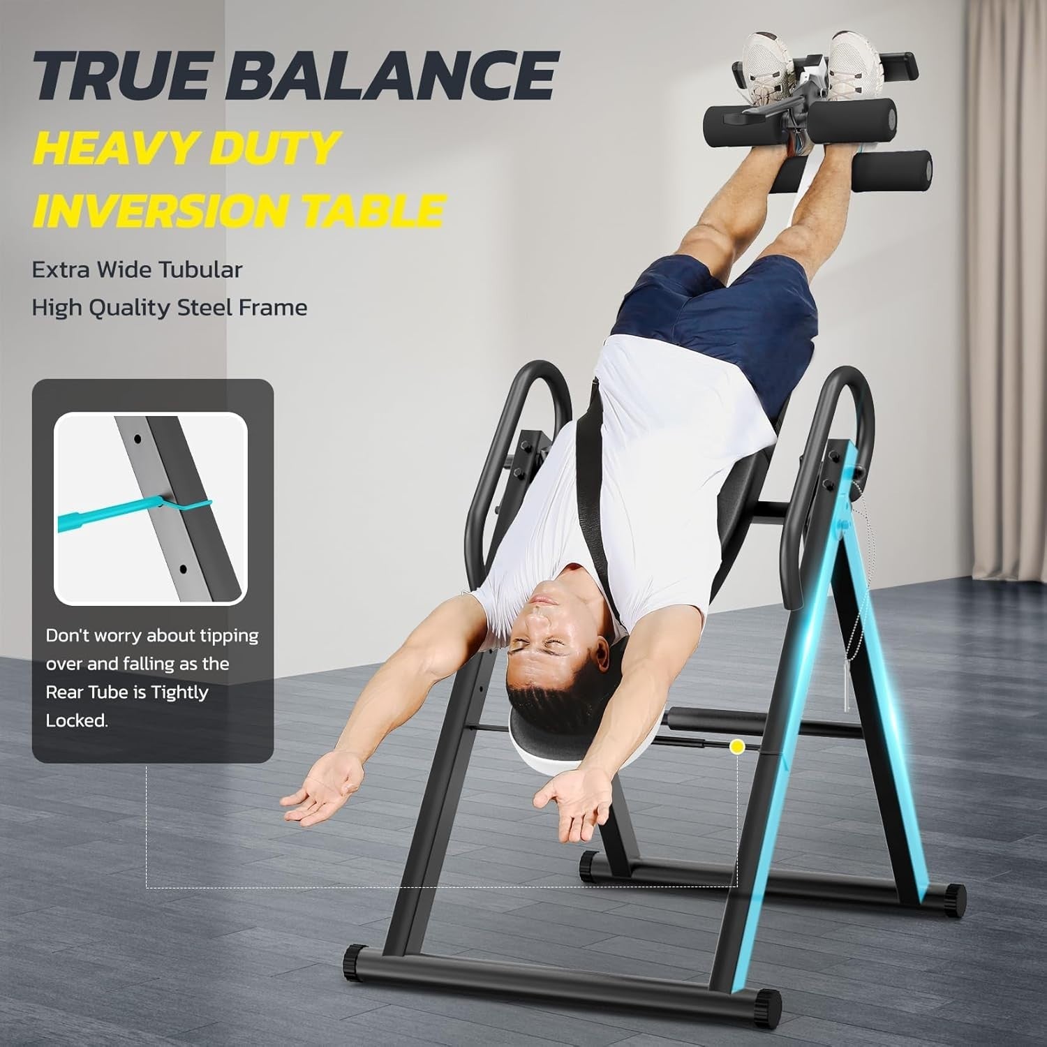 Heavy Duty Inversion Table 300lb Back Stretcher Adjustable Belt