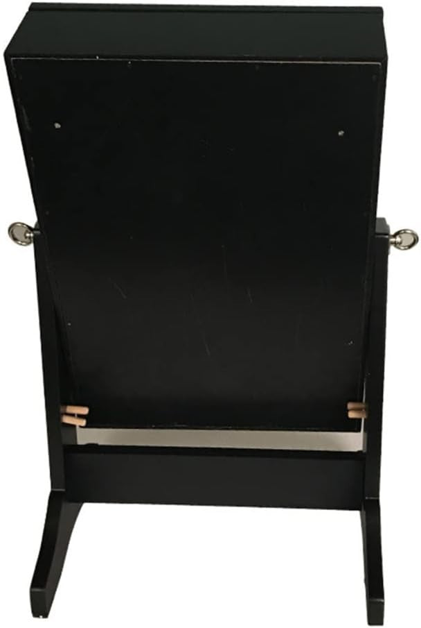 Black Desktop Jewellery Cabinet with Mirror Lockable Organizer Drawers