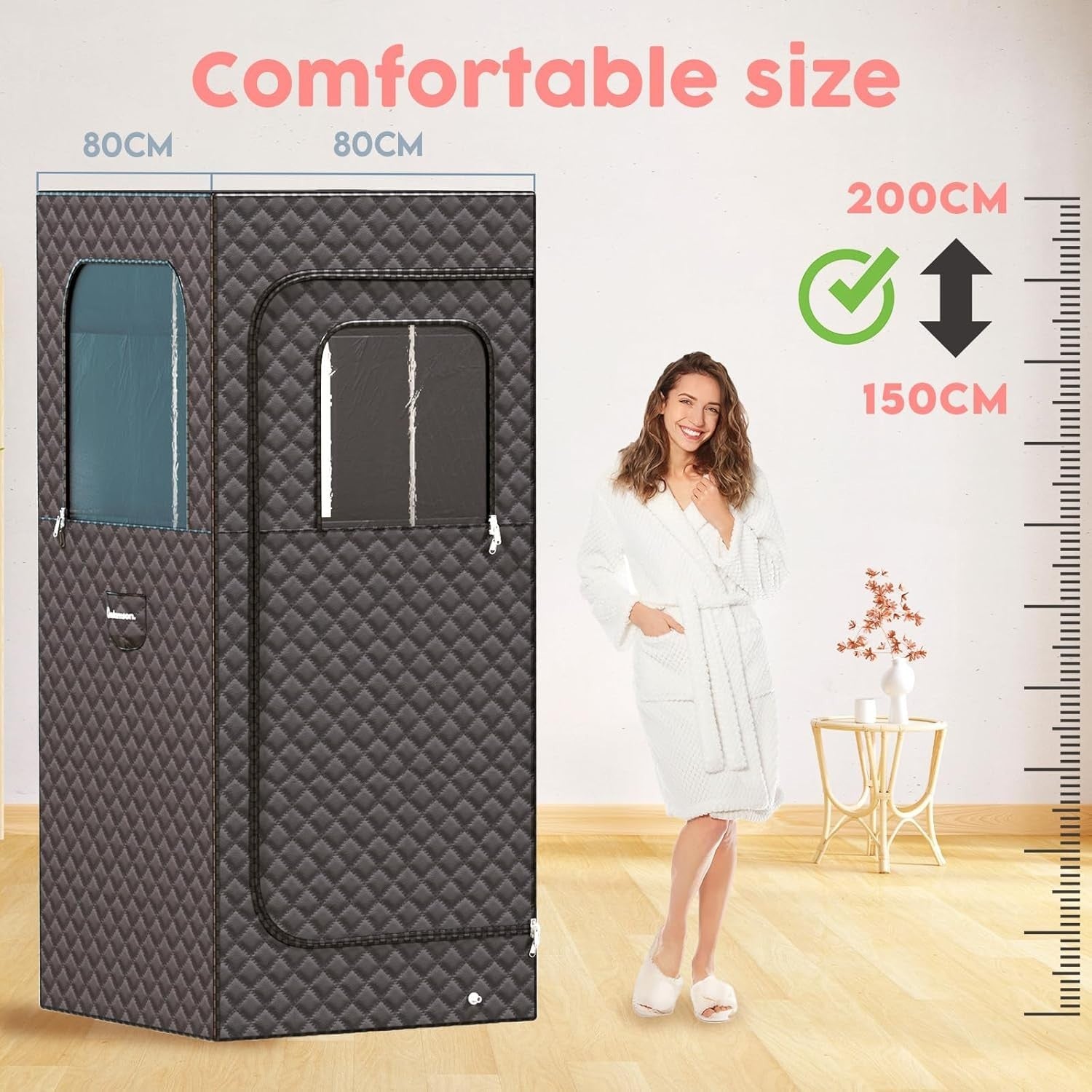 Full Size Portable Steam Sauna Home Spa Tent 2.6L 1000W Fast Heat Detox Chair