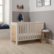 Bed Crib Toddler Day Bed Adjustable Base Wooden Convertible Cot Oak
