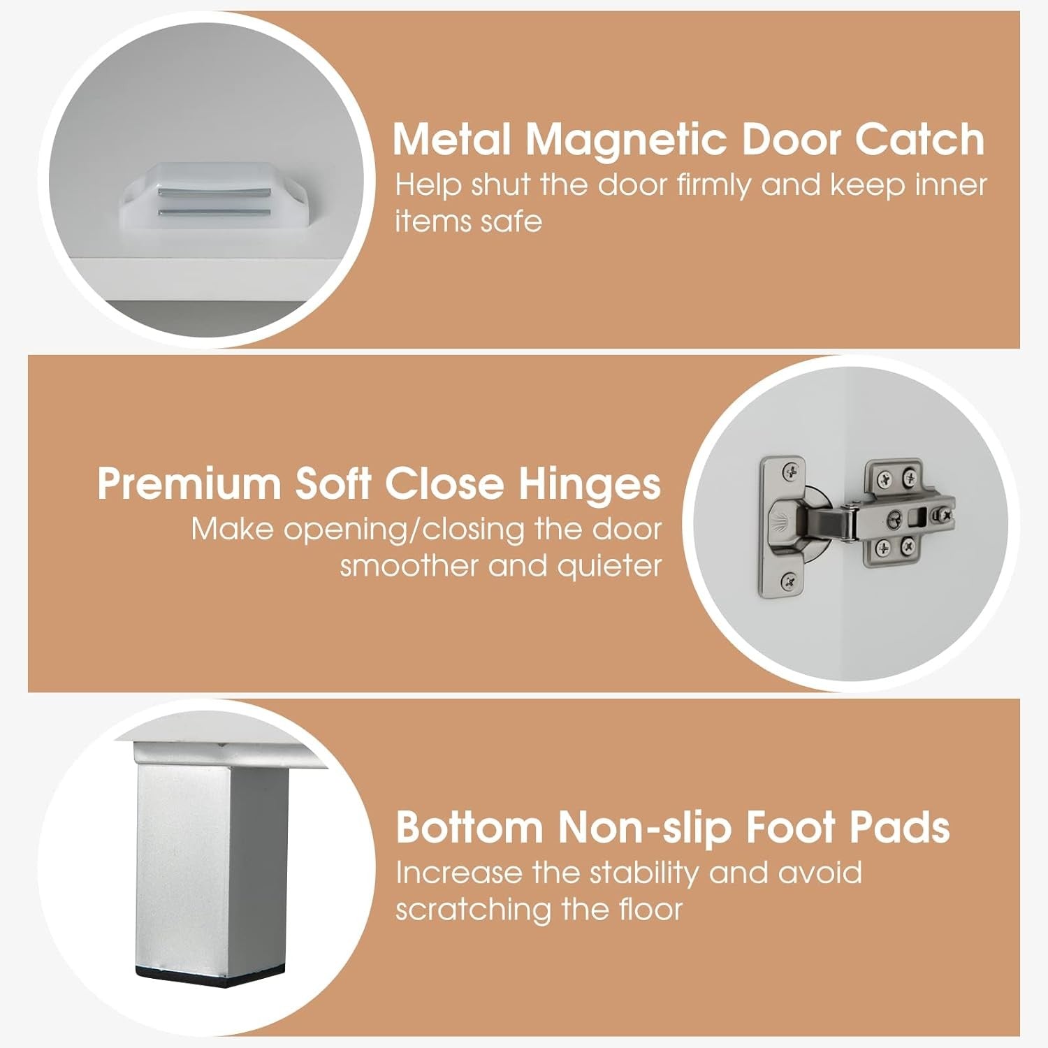 Tall White Storage Cabinet 2 Door Cupboard | Adjustable Shelves Freestanding Uni