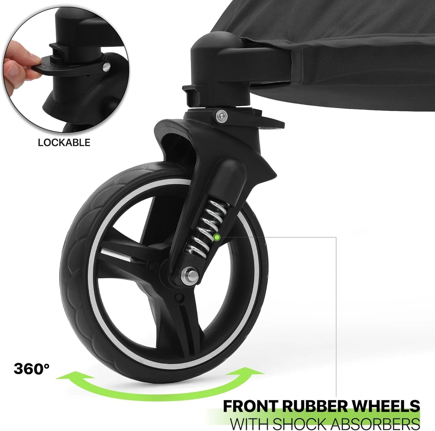 3 Wheel Dog Stroller Pushchair Foldable Pet Pram 30kg Black
