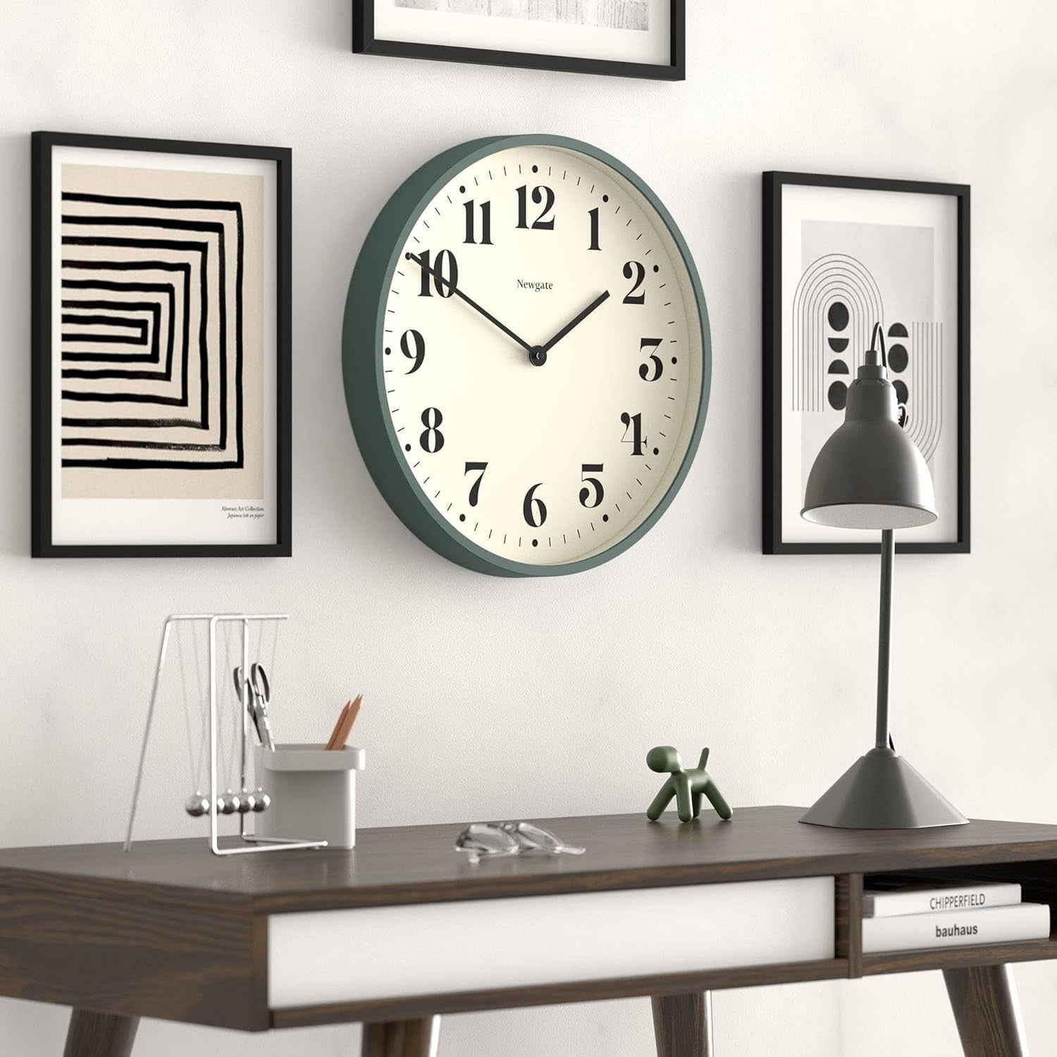 Silent Wall Clock 45cm Large Round Modern Quartz Battery-Powered Home Office