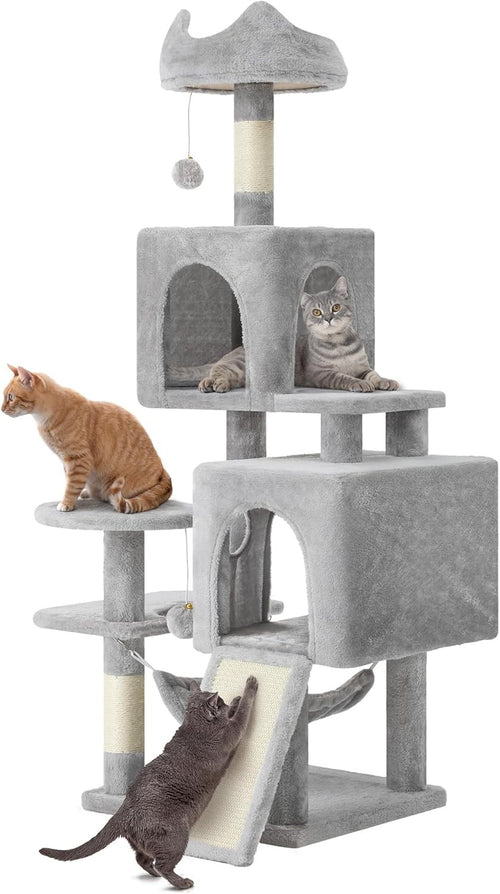 Large Cat Tree Tower 137cm Scratching Post Condo Hammock Multi-Level XL