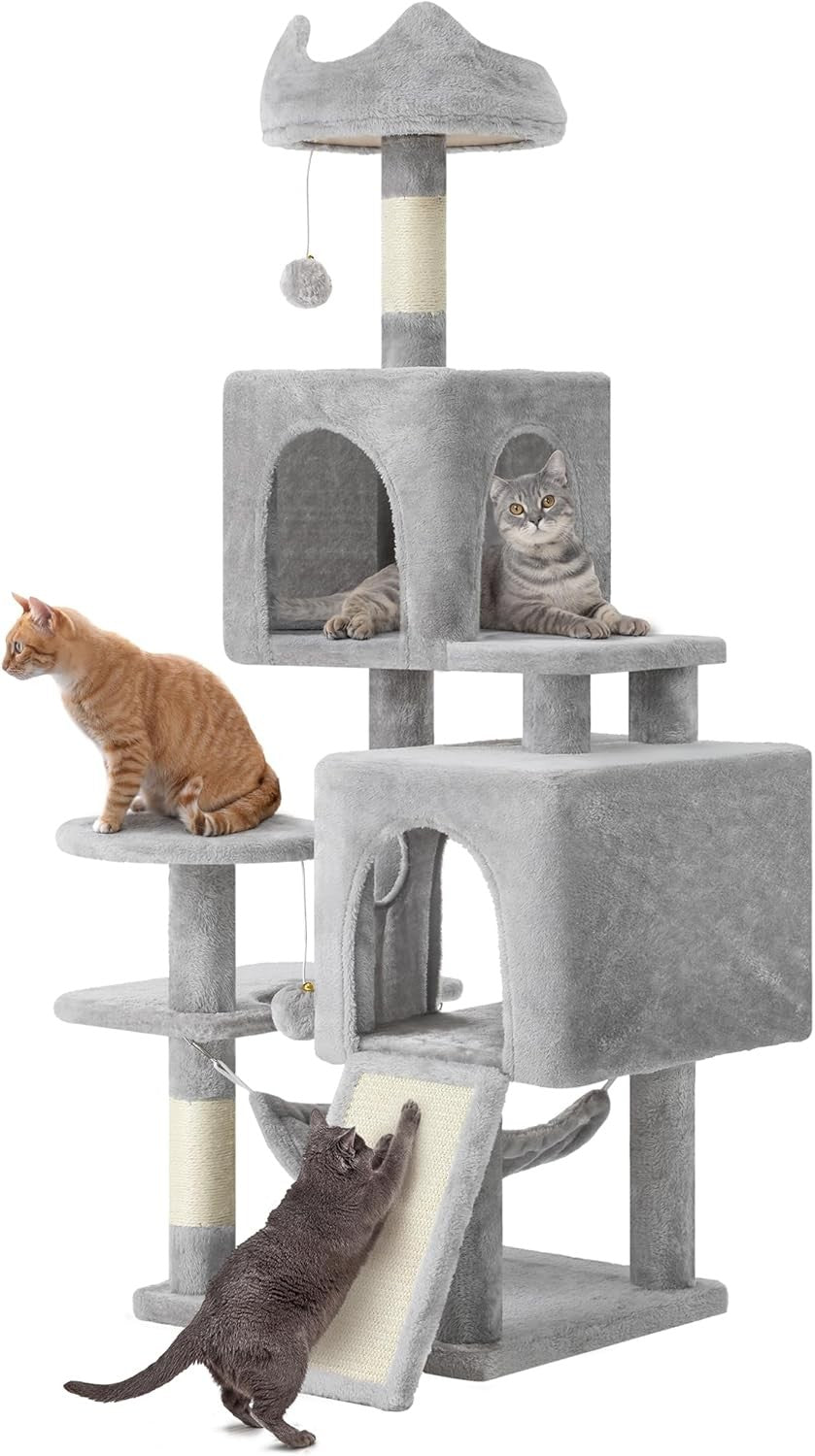 Large Cat Tree Tower 137cm Scratching Post Condo Hammock Multi-Level XL