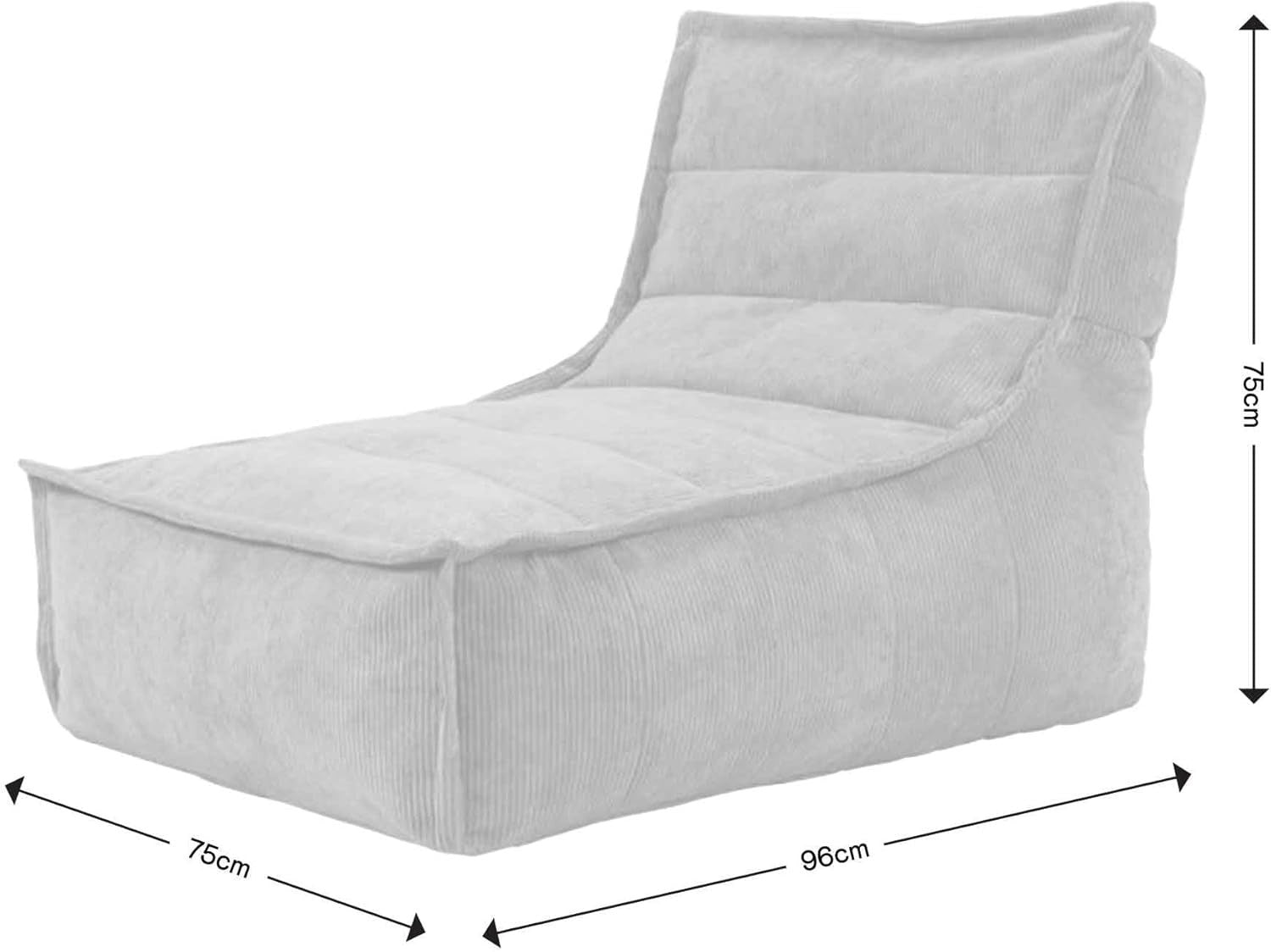 Beige Corduroy Lounge Bean Bag Chair | Comfy Large Seat for Living Room