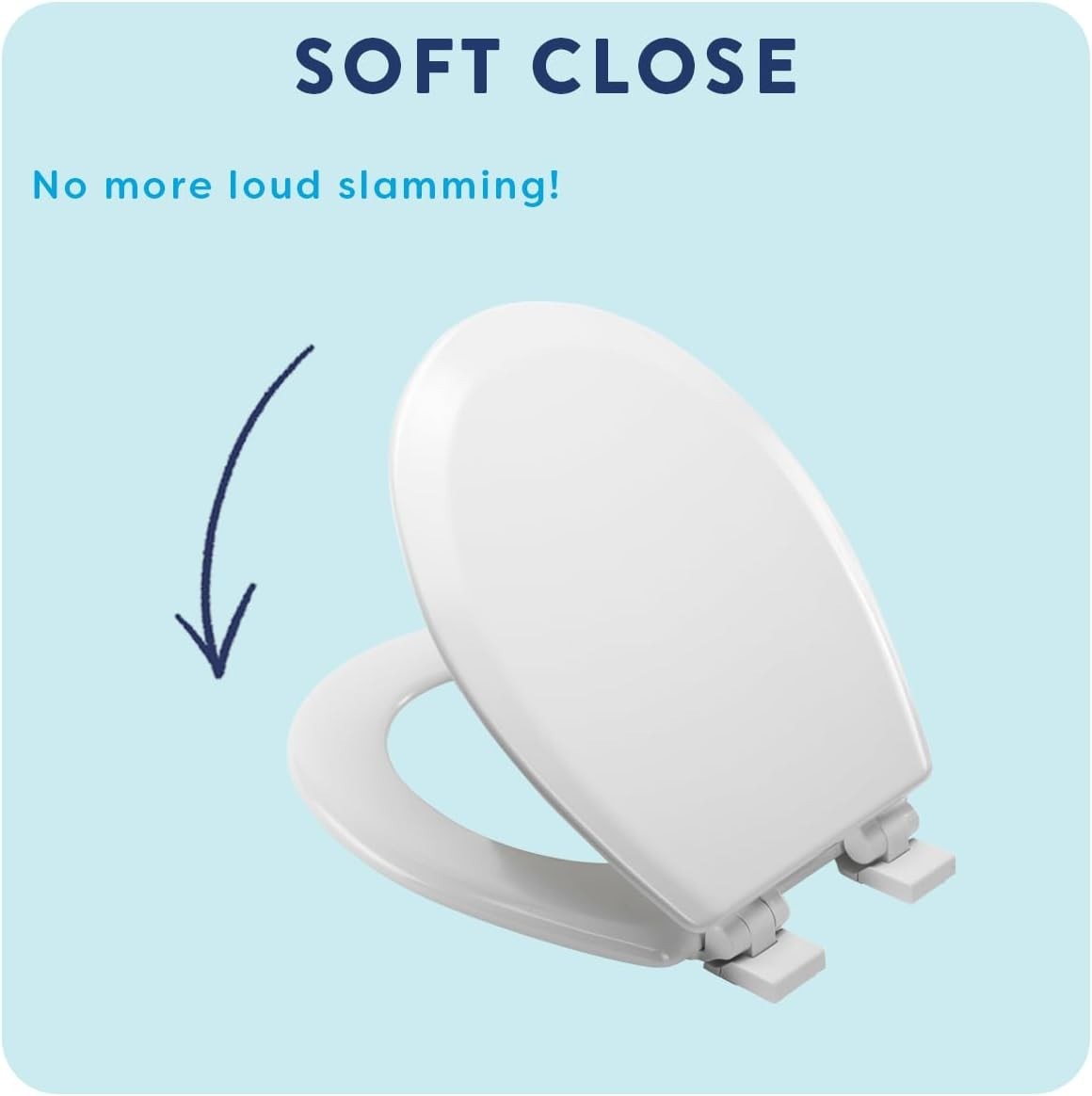 Carron Wooden Toilet Seat White Oval Soft Close Antibacterial Hinges