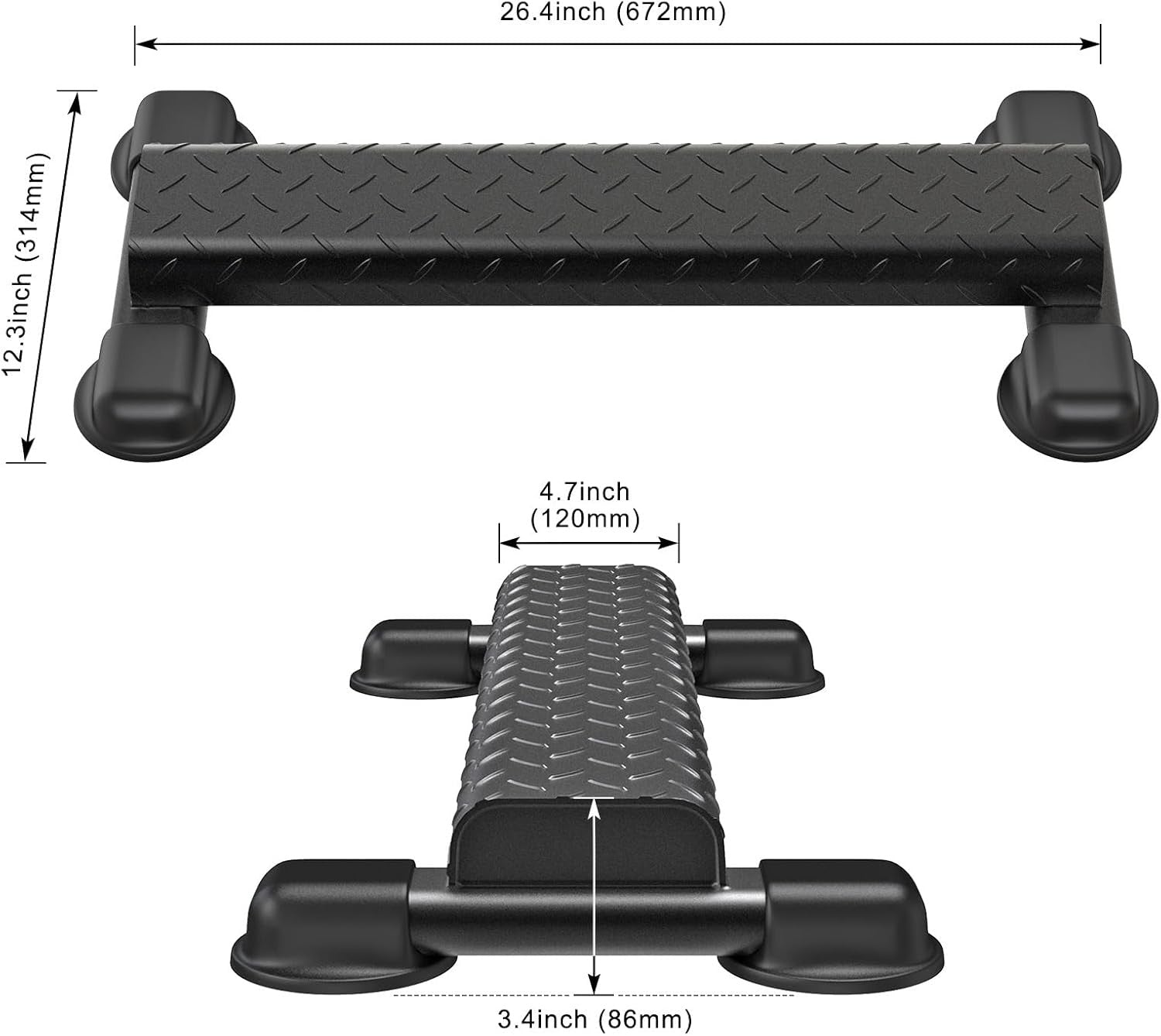 Calf Raise Block Bar Anti-Slip Steel Calf Trainer Squat Stretch