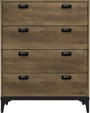 4 Drawer Chest Knotty Oak Storage Cabinet Hallway Bedroom Organizer