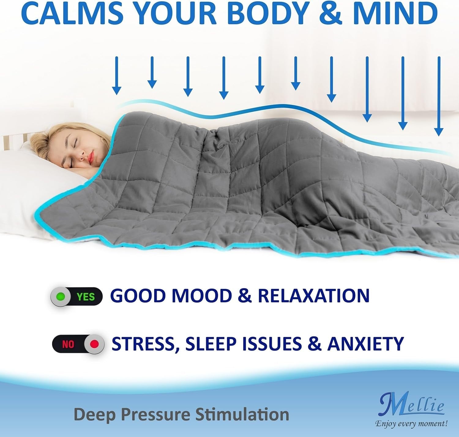6.8kg Double Weighted Blanket 135x190cm With Cooling & Warming Covers