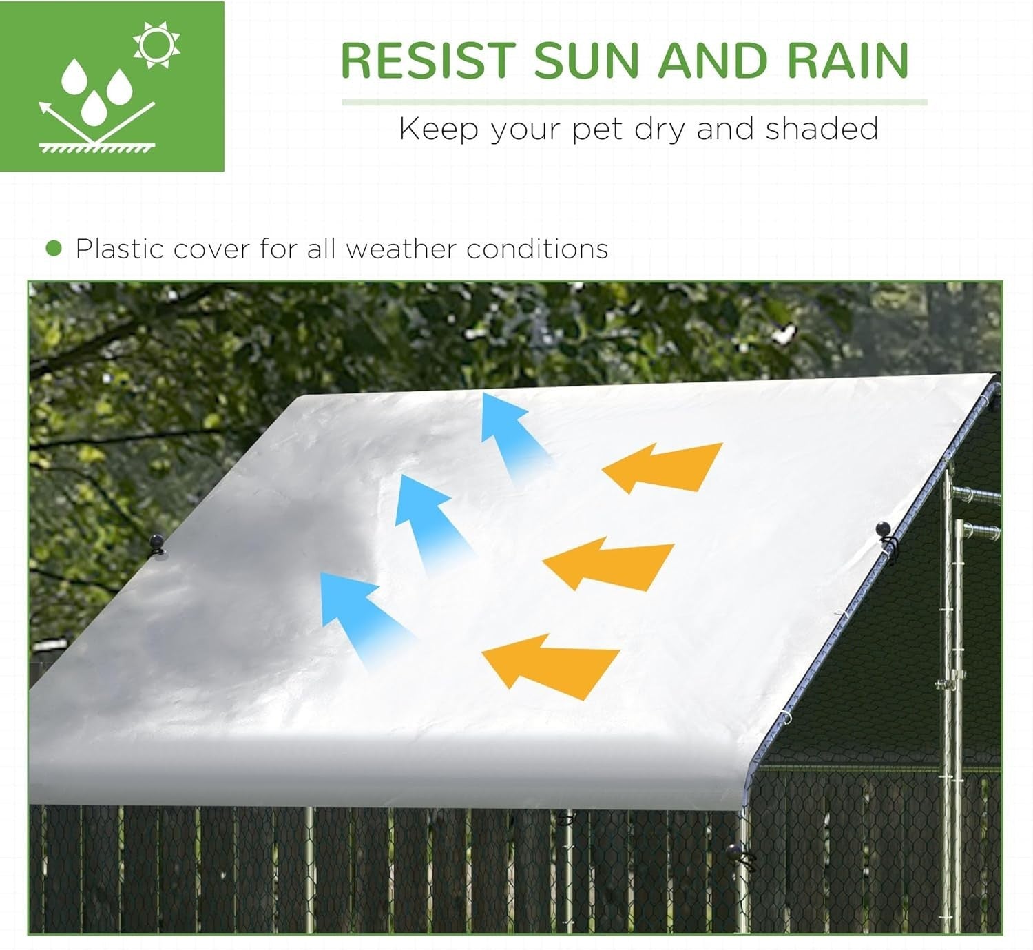 Walk In Galvanised Chicken Run Outdoor Enclosure with Cover 3–5 Hens