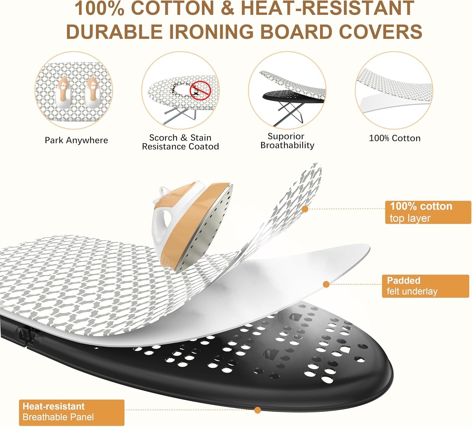 Foldable Tabletop Ironing Board Non-Slip Compact Travel Space Saving 77x32cm