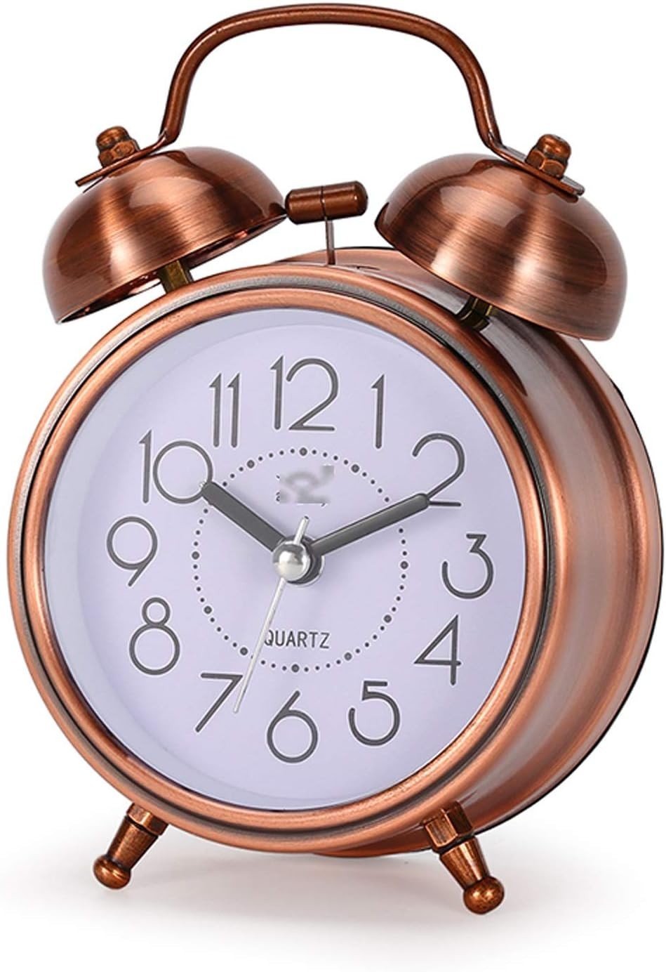 Loud Twin Bell Alarm Clock Silent Non Ticking Retro Metal Bedside Clock