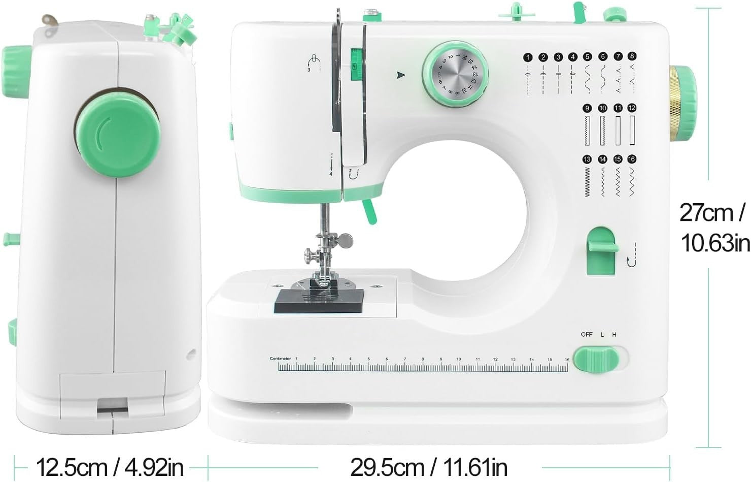 16 Stitch Mini Sewing Machine Electric Dual Needle Extension Table Kit