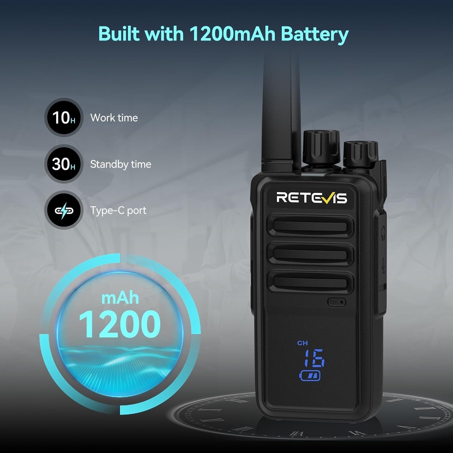 Professional Walkie Talkies 10 Pack PMR446 VOX USB-C w/ 10 Way Charger
