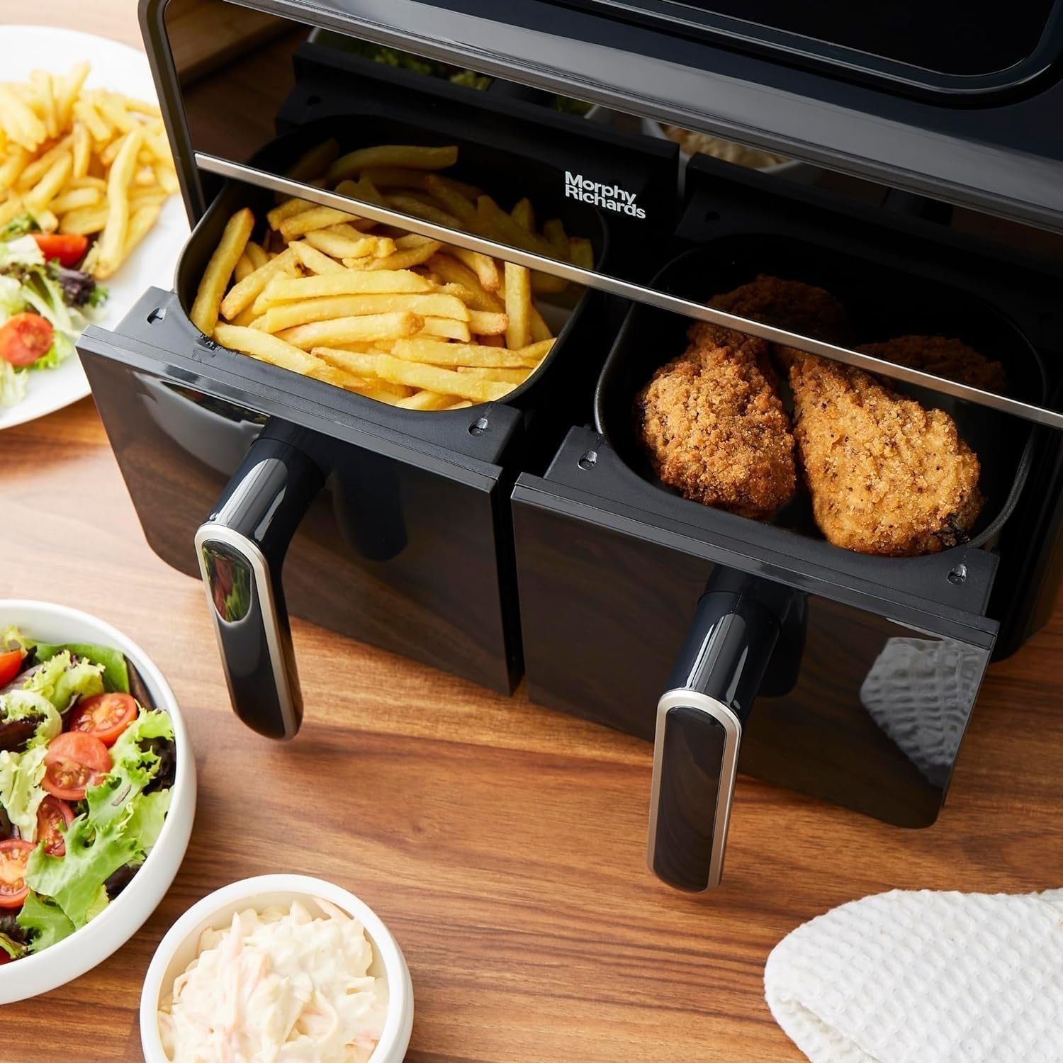 7.2L Dual Zone Digital Air Fryer Compact 14 Settings Viewing Windows Easy Clean