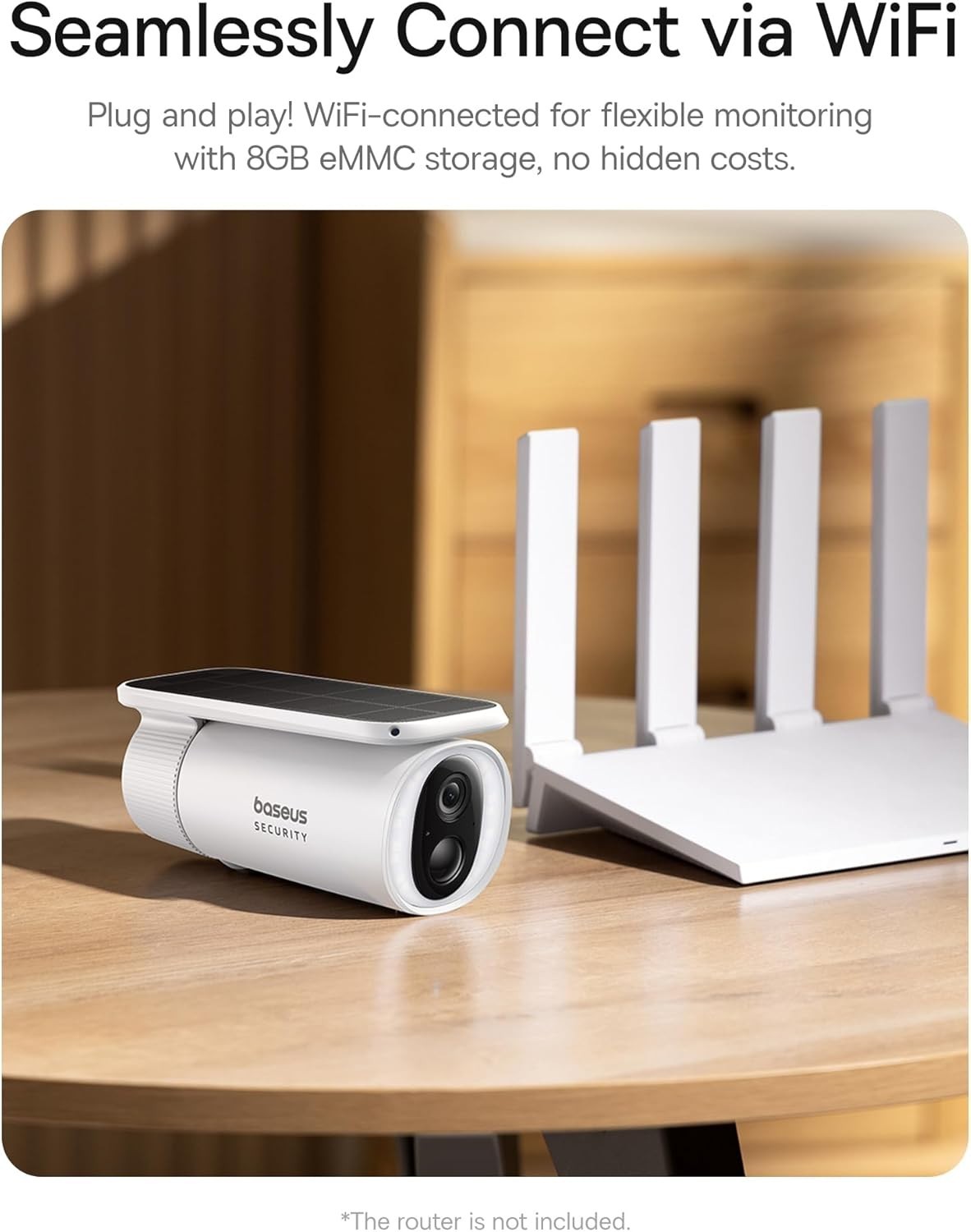 2K Solar Security Camera Wireless Outdoor 145° Night Vision CCTV