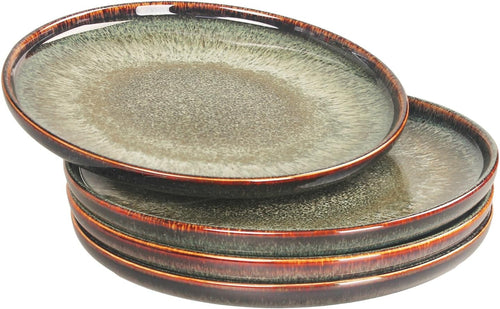 Ceramic Dinner Plates Set of 4 25.5cm Round Scratch Resistant Dishwasher Safe
